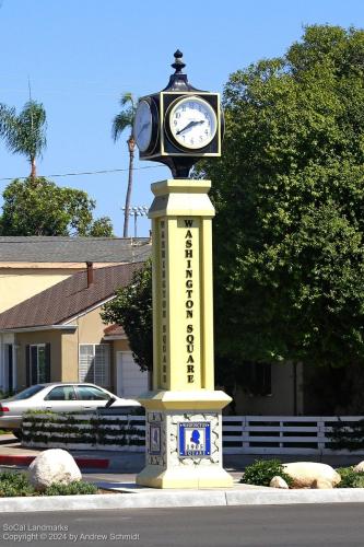 Washington Square and Willard Clock, Santa Ana, Orange County